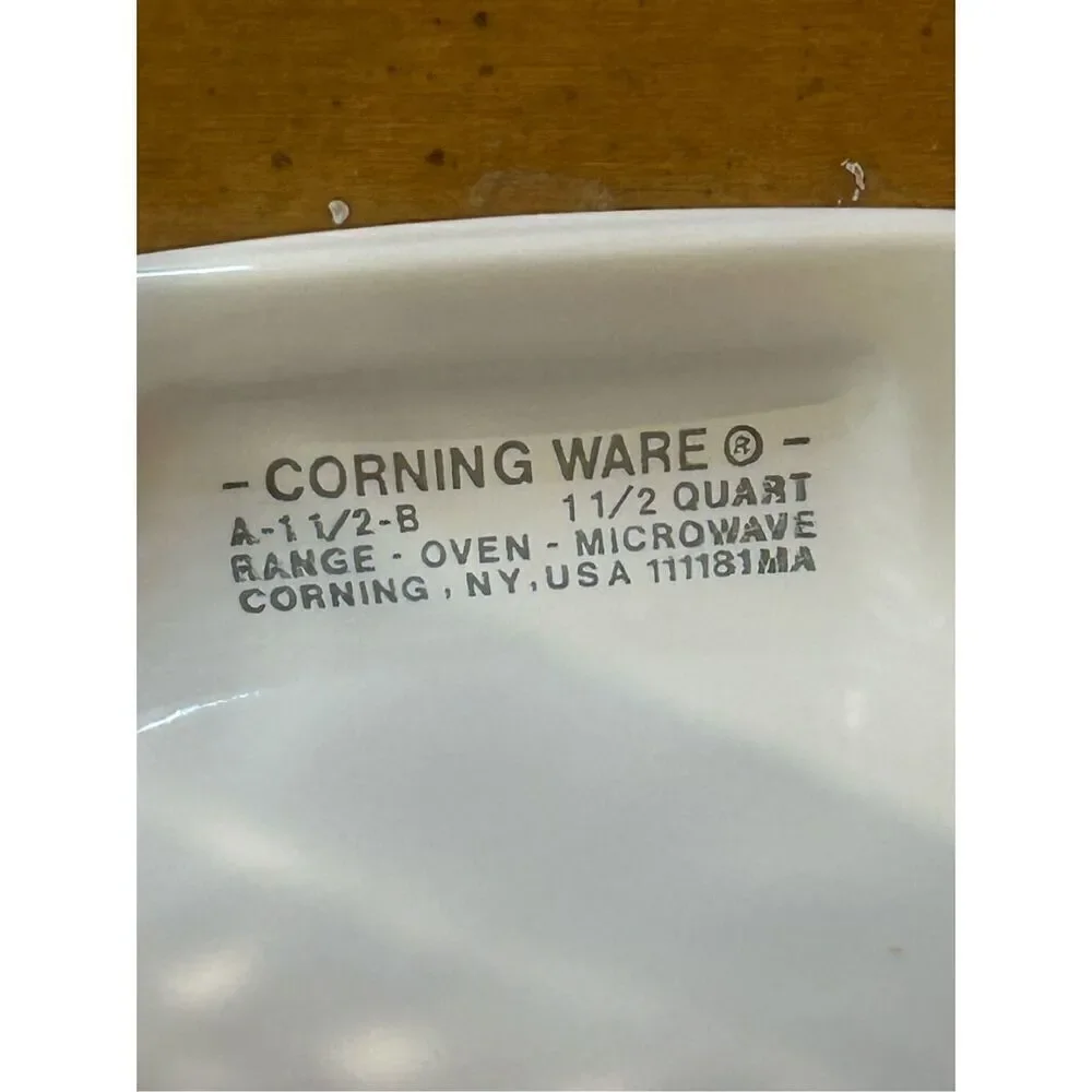 Vintage Corning Ware LE PERSIL LA SAUGE A-1 1/2 -B 1 1/2 w/ Pyrex A 7 C Lid (845
